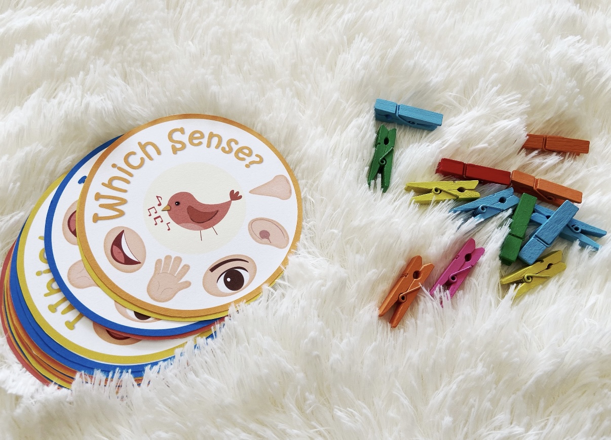 Five Senses Match – لعبة مطابقة الحواس الخمس للأطفال (Printable PDF)