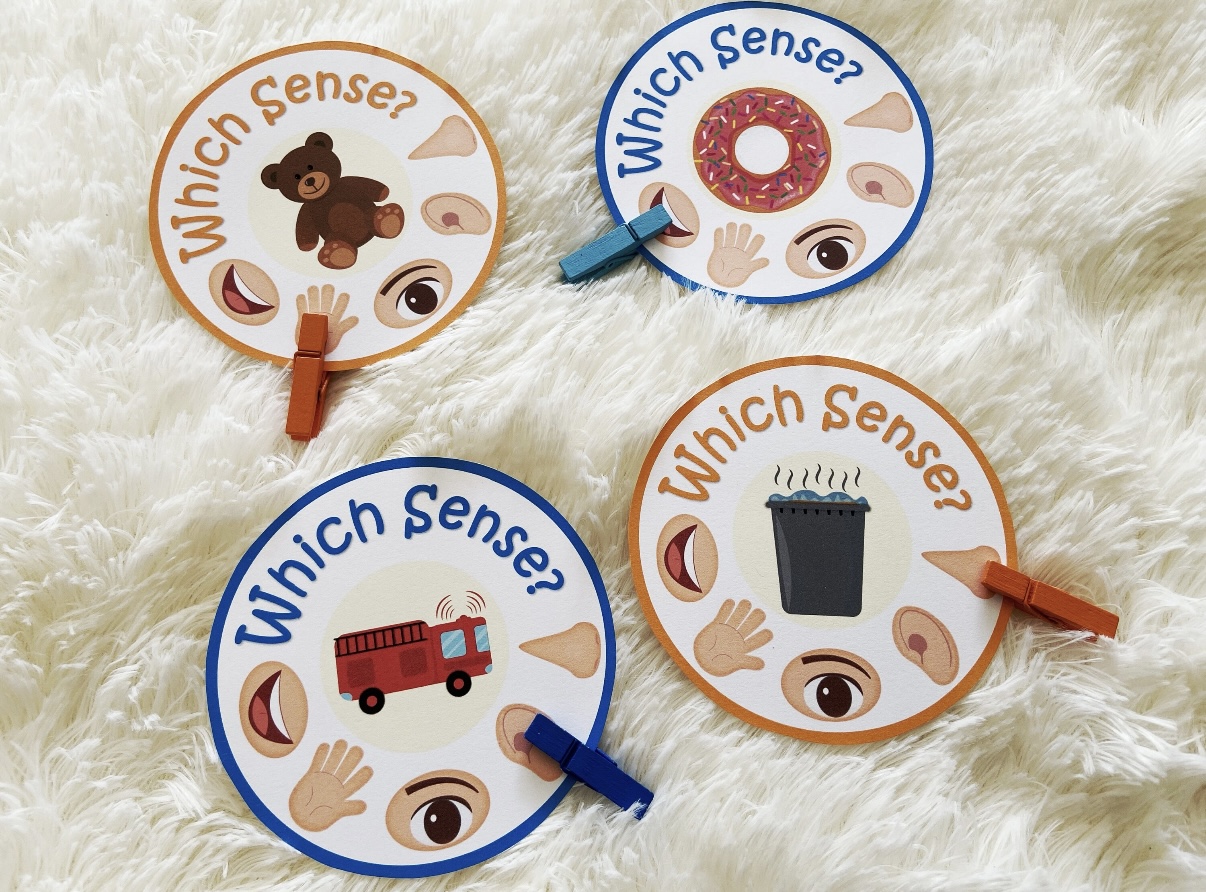 Five Senses Match – لعبة مطابقة الحواس الخمس للأطفال (Printable PDF)